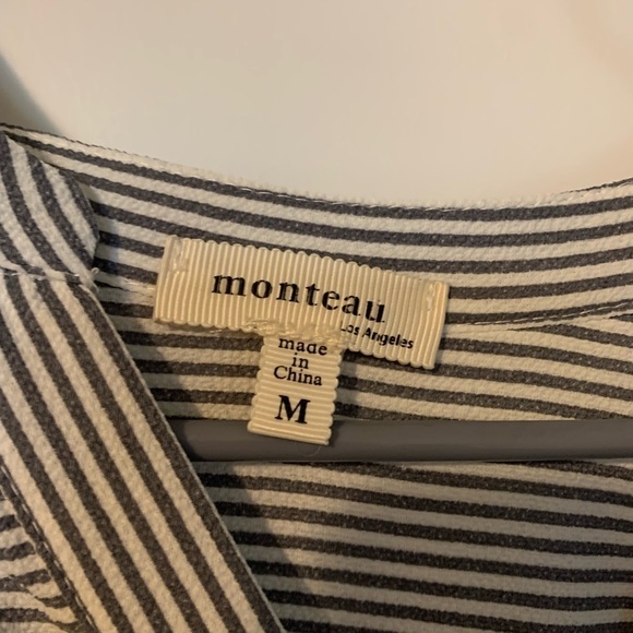 Striped Mini Dress with belt tie - Picture 4 of 4